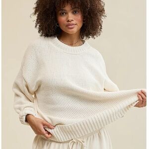 Aerie Cream Crew Neck Sweater
